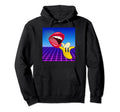 Flying Mouth Banana Synthwave Grid Hoodie - Fun Novelty Design for Adults - T-Shirt, Sweatshirt, Hoodie