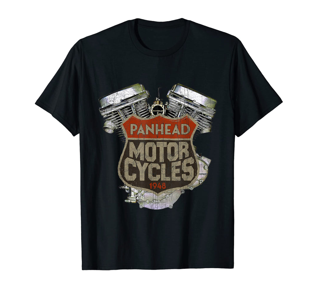 1948 Panhead Motorcycle Distressed T-Shirt - Unique Graphic Men Women - T-Shirt, Sweatshirt, Hoodie