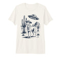 Cowboy Greyhound Ufo Funny Western T-Shirt - Casual Everyday Wear Unisex - T-Shirt, Sweatshirt, Hoodie
