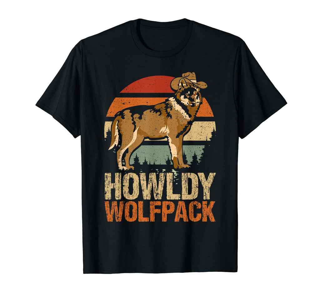 Howldy Wolfpack Howdy Howl Wolf Western T-Shirt - Graphic Print Men Women - T-Shirt, Sweatshirt, Hoodie