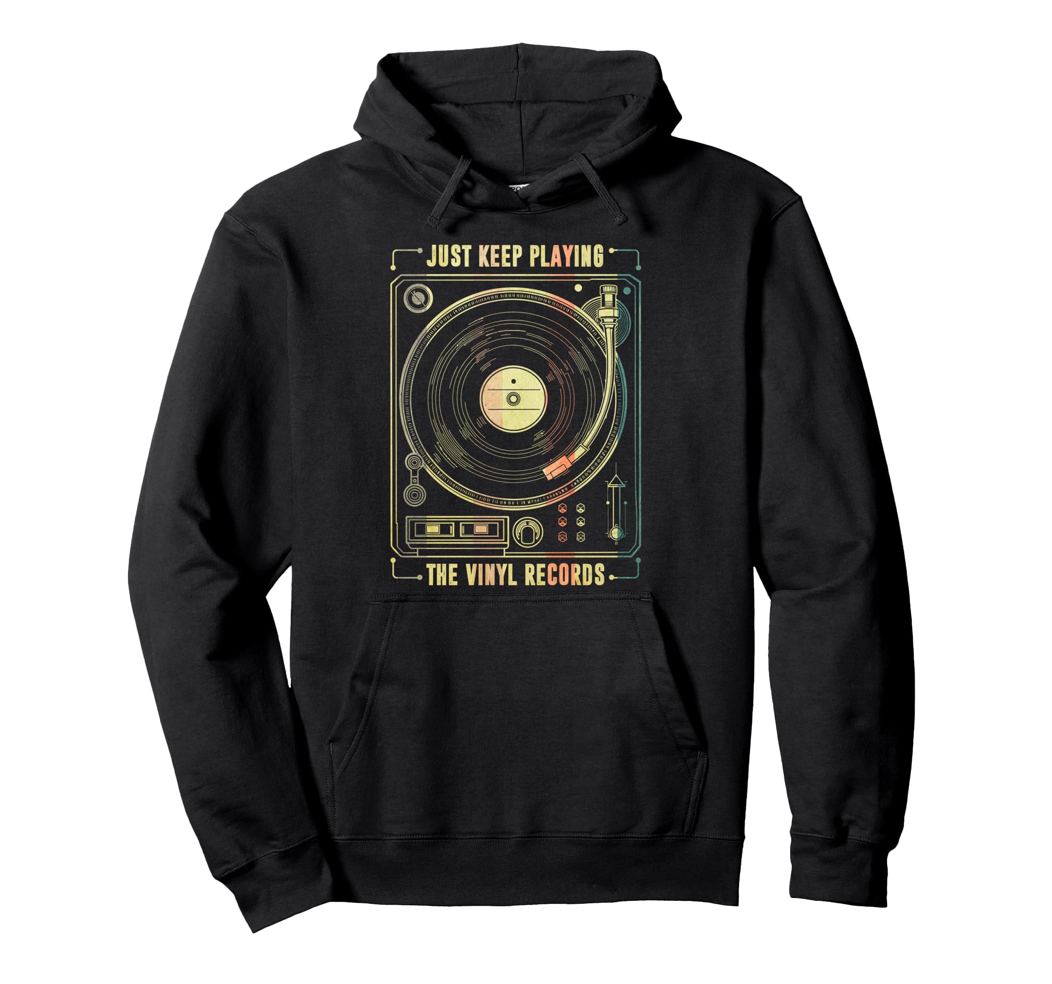 Vinyl Record Lover Music Lp Player Hoodie - Custom Art Print for Adults - T-Shirt, Sweatshirt, Hoodie