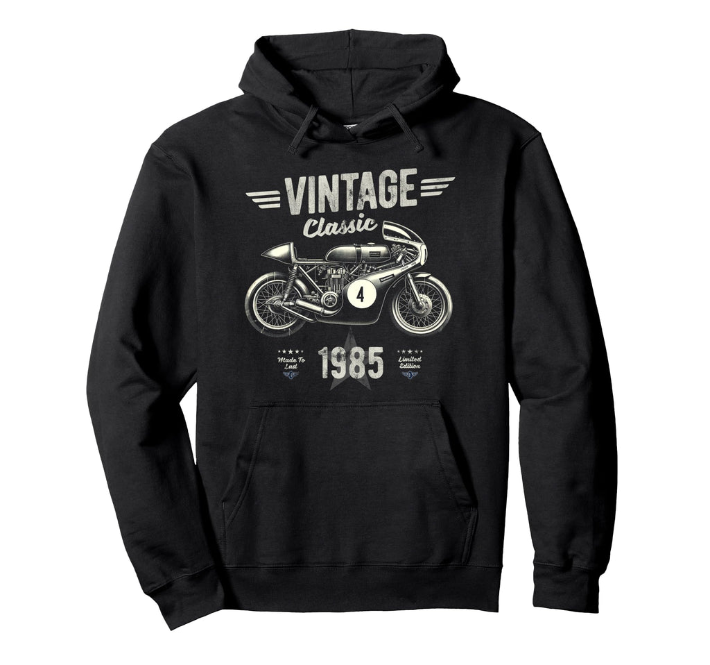 Born 1985 40Th Birthday Motorbike Hoodie - Minimalist Print Men Women - T-Shirt, Sweatshirt, Hoodie