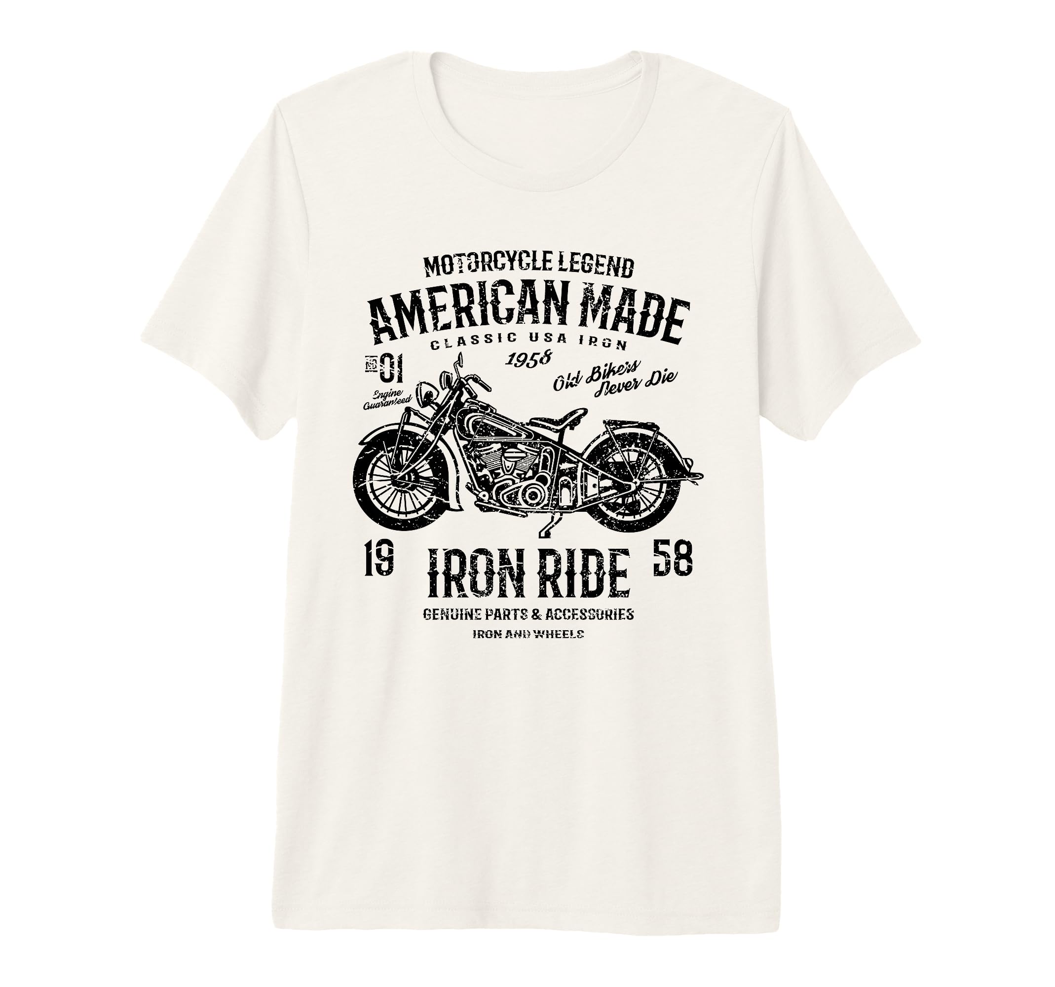 American Motorcycle Distressed Tri T-Shirt - Fun Novelty Design Men Women - T-Shirt, Sweatshirt, Hoodie