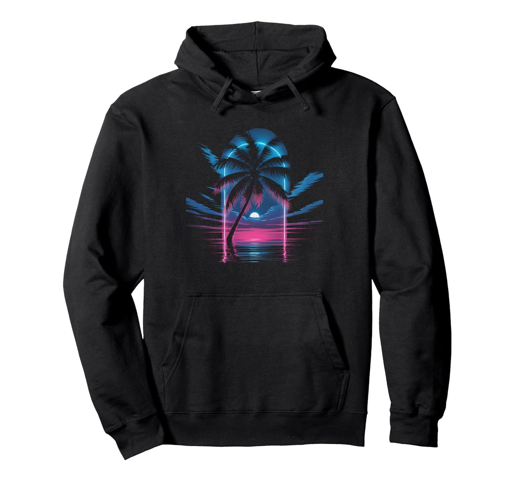 Palm Tree Synthwave Florida Vaporwave 80S Hoodie - Trendy Graphic Unisex - T-Shirt, Sweatshirt, Hoodie