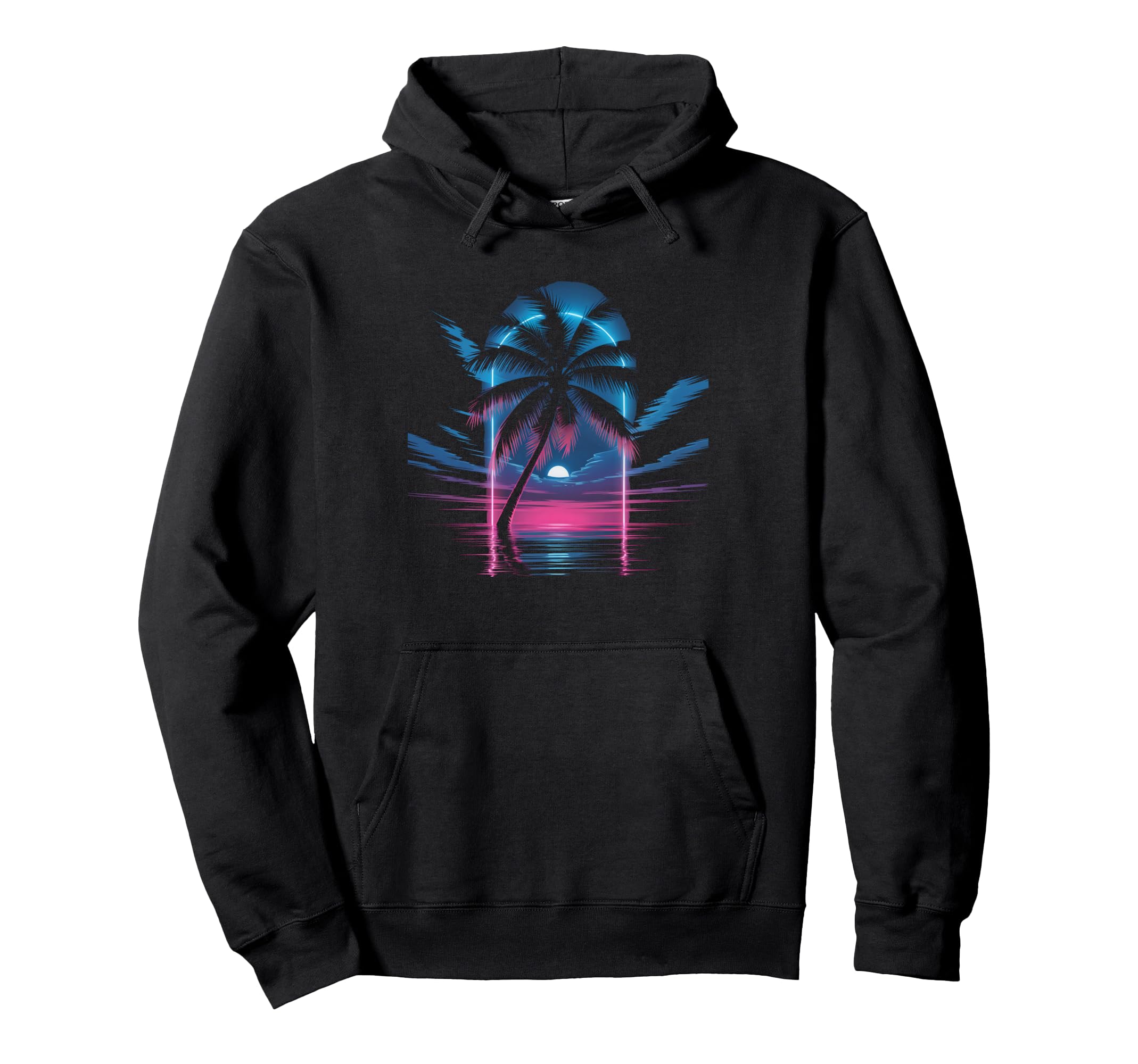 Palm Tree Synthwave Florida Vaporwave 80S Hoodie - Trendy Graphic Unisex - T-Shirt, Sweatshirt, Hoodie