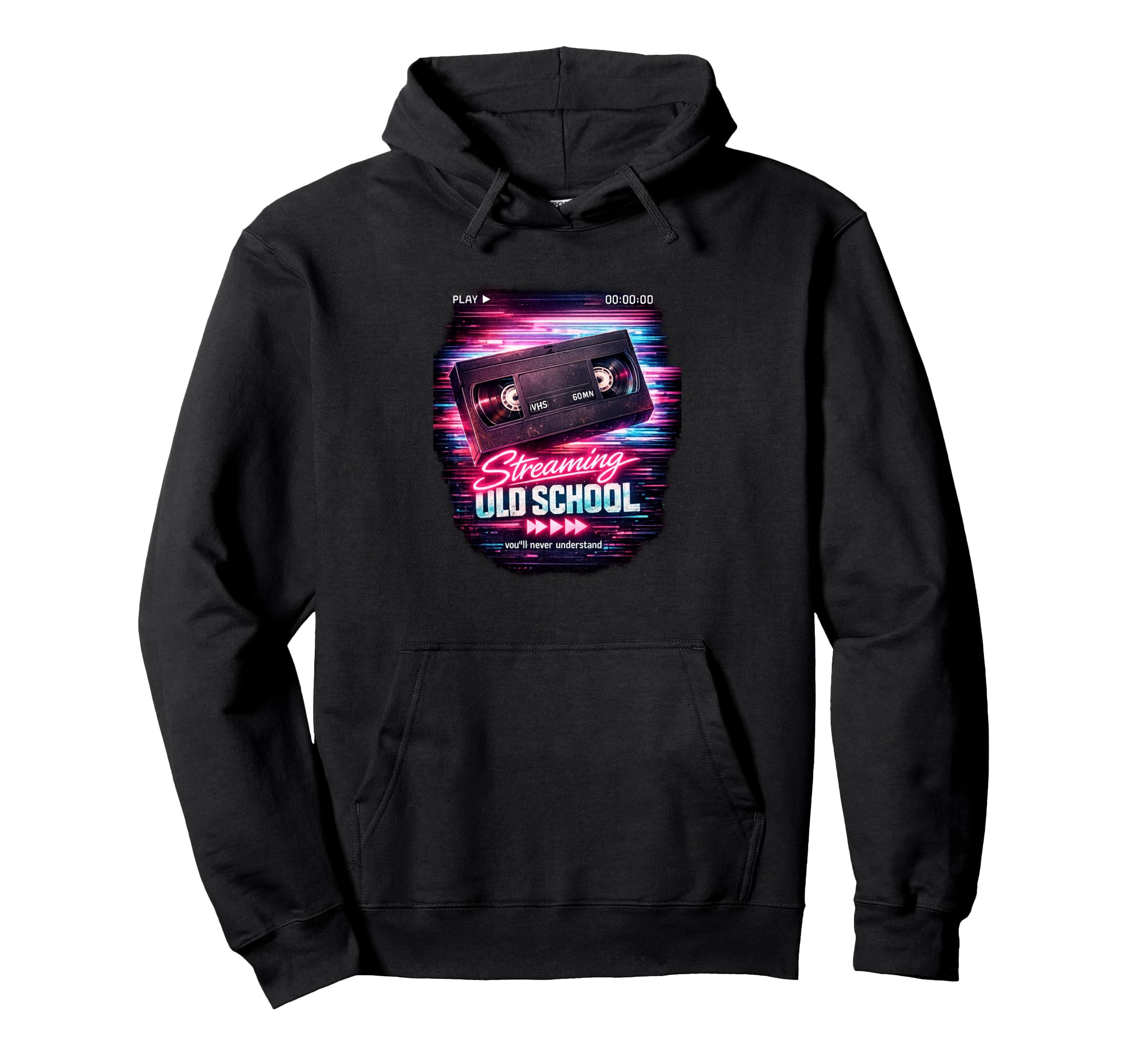Streaming Old School Video 80S 90S Tape Hoodie - Aesthetic Graphic Unisex - T-Shirt, Sweatshirt, Hoodie