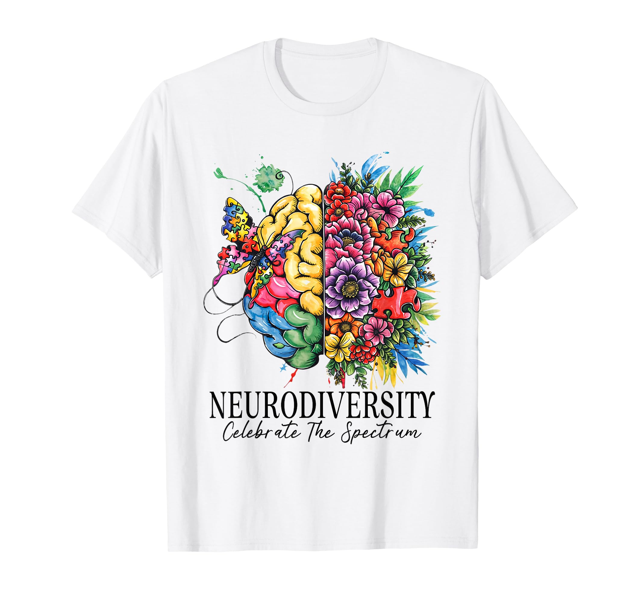 Neurodiversity Brain Autism Awareness T-Shirt - Novelty Apparel Men Women - T-Shirt, Sweatshirt, Hoodie