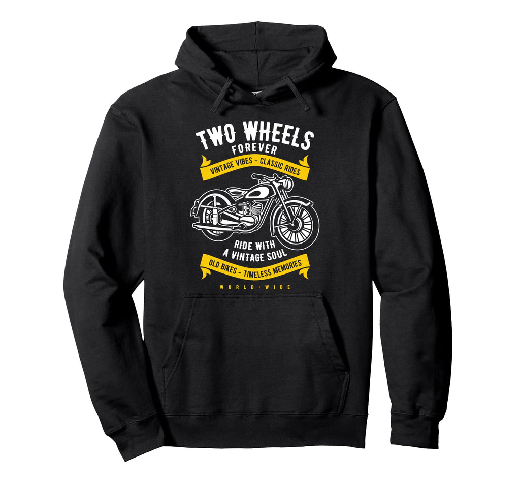 Two Wheels Forever Motorcycle Hoodie - Unique Graphic Men Women - T-Shirt, Sweatshirt, Hoodie