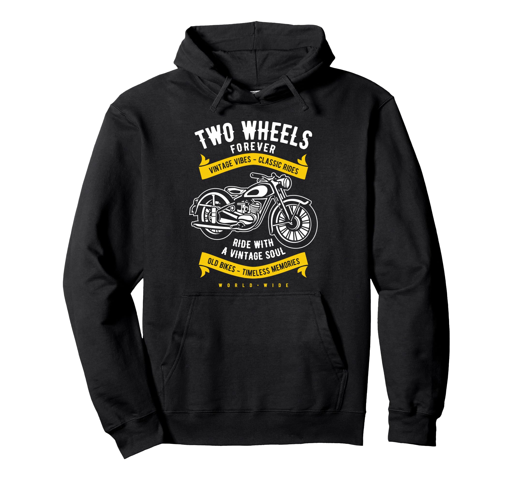 Two Wheels Forever Motorcycle Hoodie - Unique Graphic Men Women - T-Shirt, Sweatshirt, Hoodie