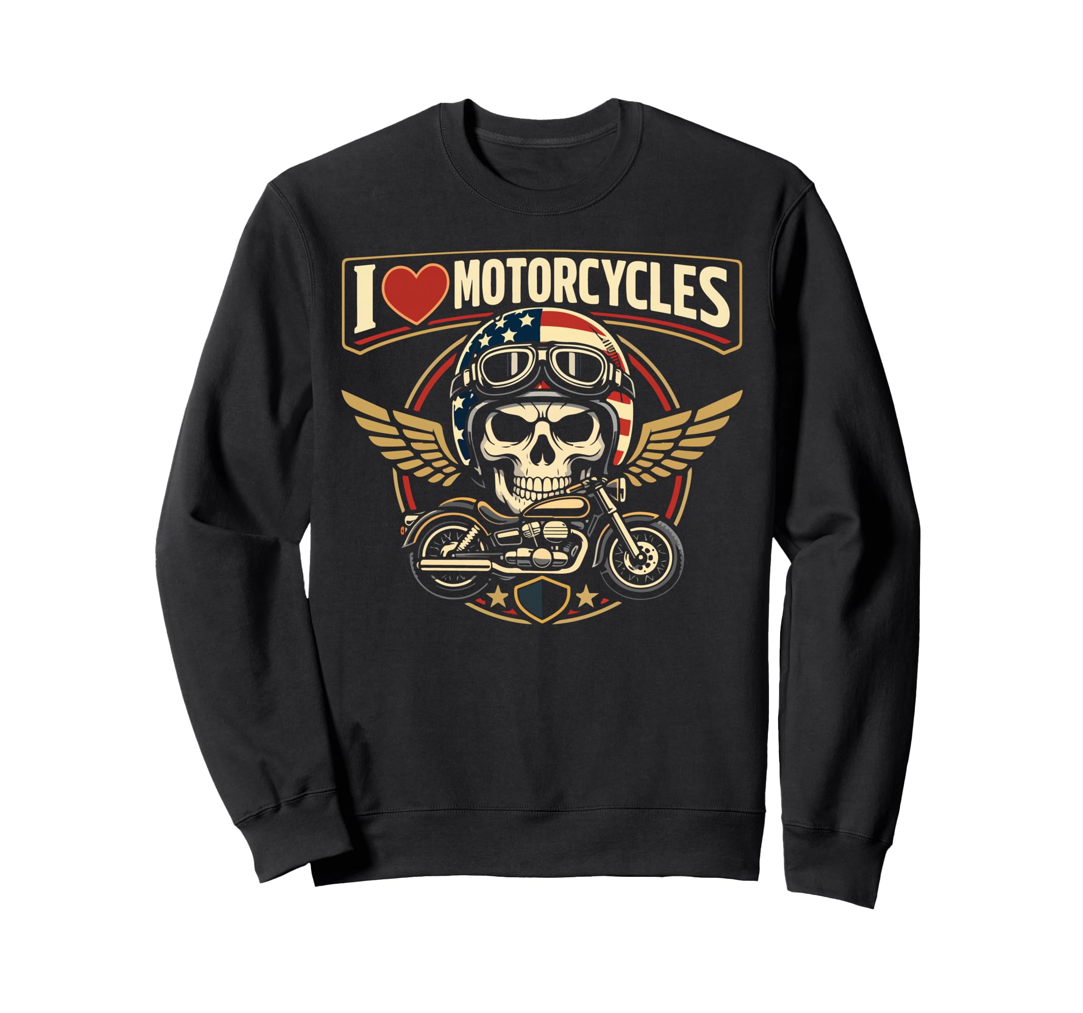Motorcycle Biker Heart I Love Sweatshirt - Fun Novelty Design for Adults - T-Shirt, Sweatshirt, Hoodie