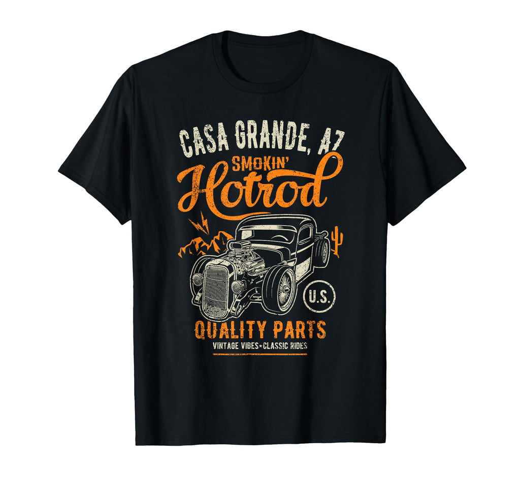 Casa Grande Arizona Hotrod Garage Car T-Shirt - Unique Graphic Unisex - T-Shirt, Sweatshirt, Hoodie