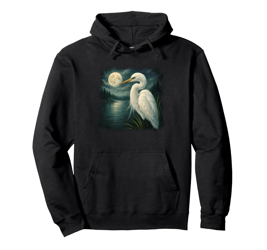 Heron 90S Hunter Nature Wildlife Art Hoodie - Unique Graphic Unisex - T-Shirt, Sweatshirt, Hoodie