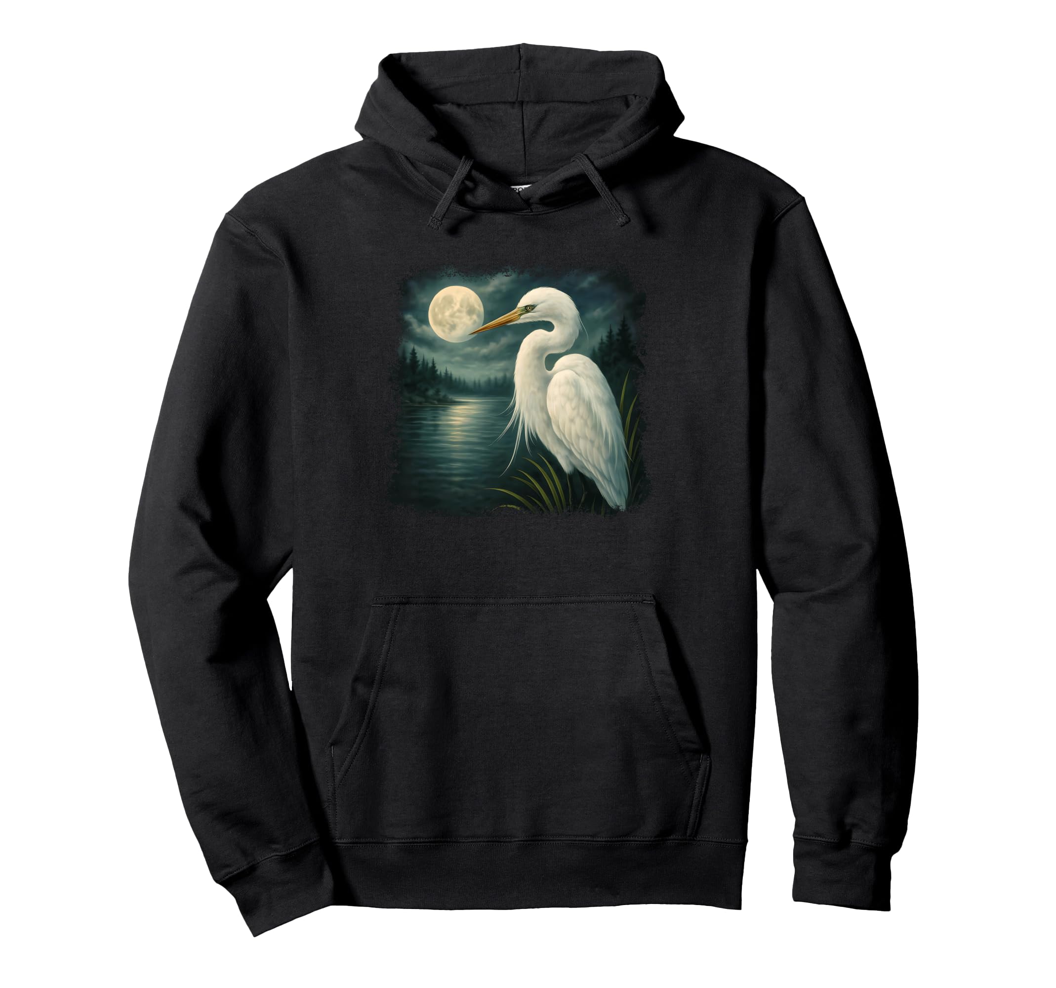Heron 90S Hunter Nature Wildlife Art Hoodie - Unique Graphic Unisex - T-Shirt, Sweatshirt, Hoodie