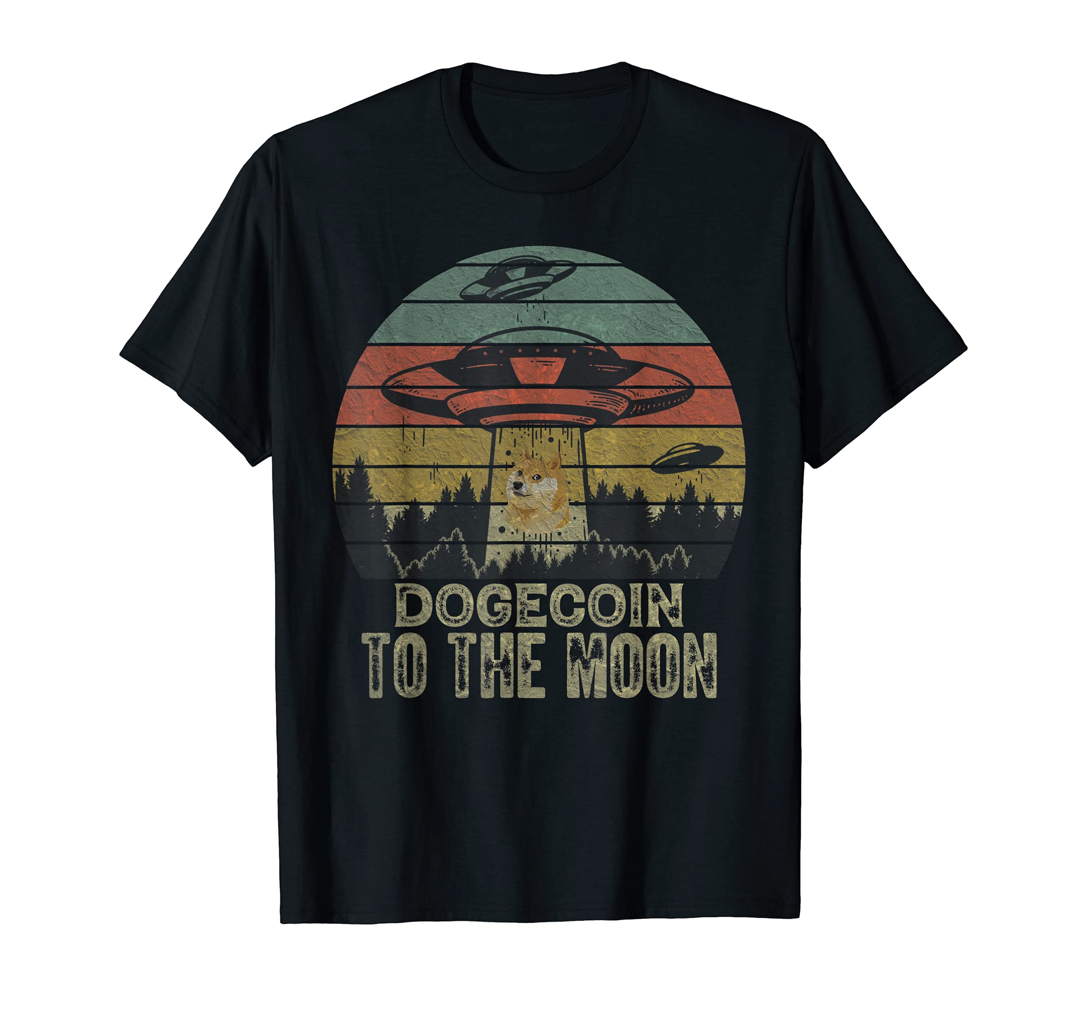 Dogecoin To Moon Sunset T-Shirt - Casual Everyday Wear Unisex - T-Shirt, Sweatshirt, Hoodie