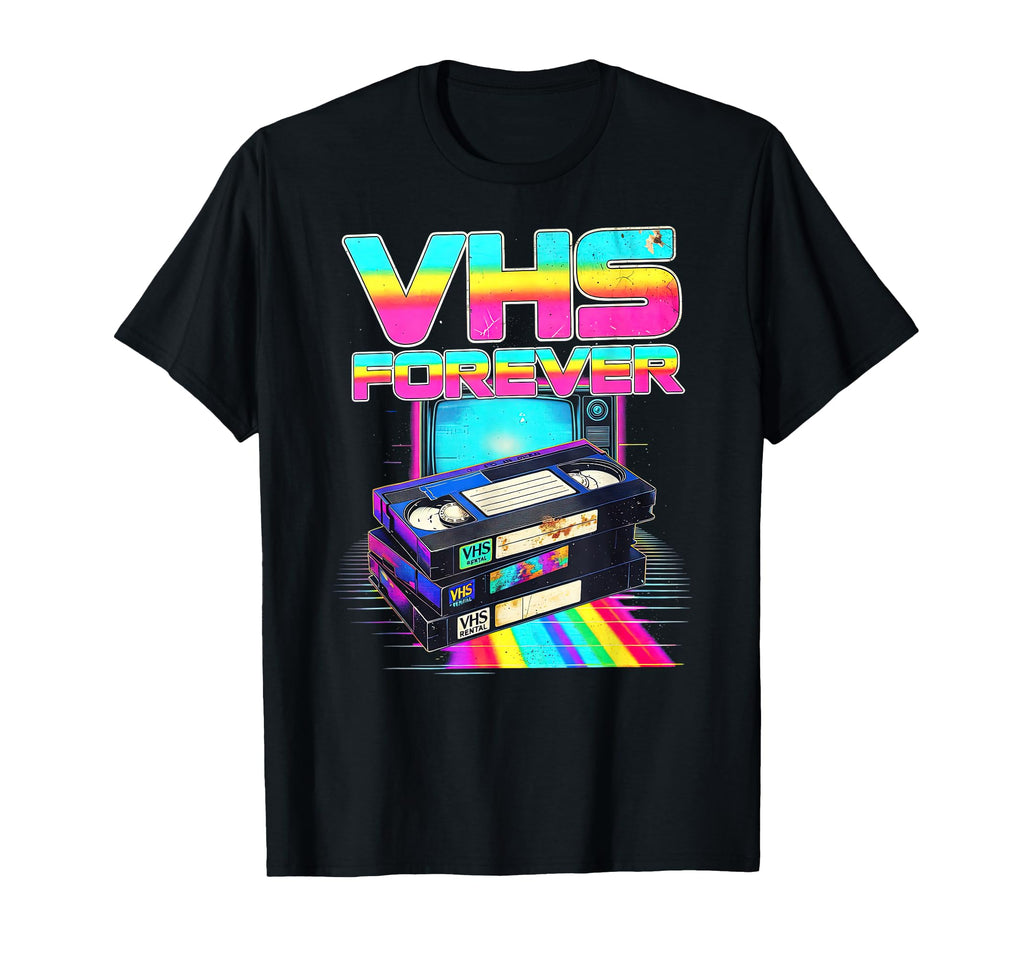 Vhs Forever 80S Rental Tapes Vaporwave T-Shirt - Trendy Graphic for Adults - T-Shirt, Sweatshirt, Hoodie