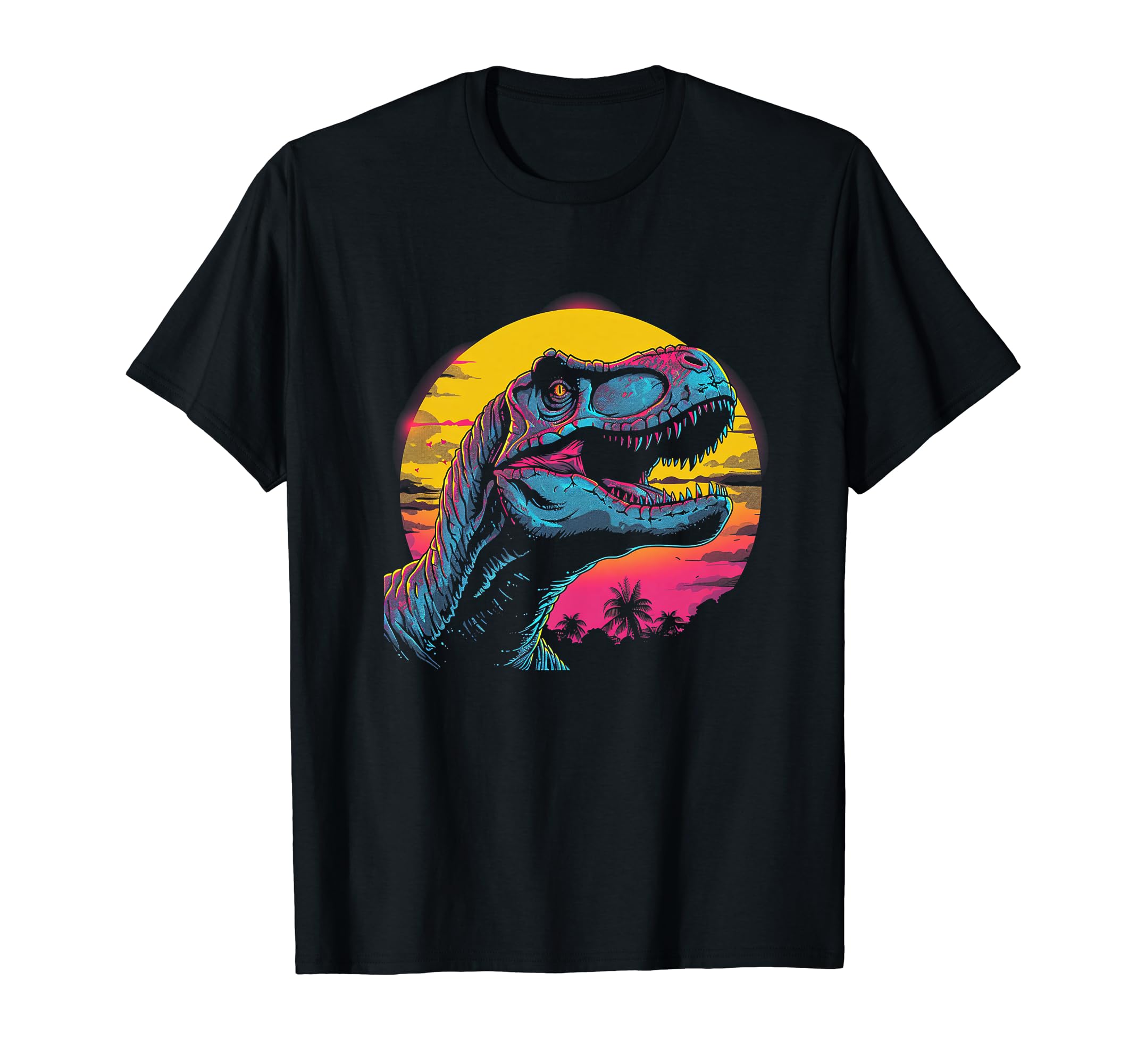 T Rex Dinosaur Vaporwave Synthwave T-Shirt - Minimalist Print Men Women - T-Shirt, Sweatshirt, Hoodie
