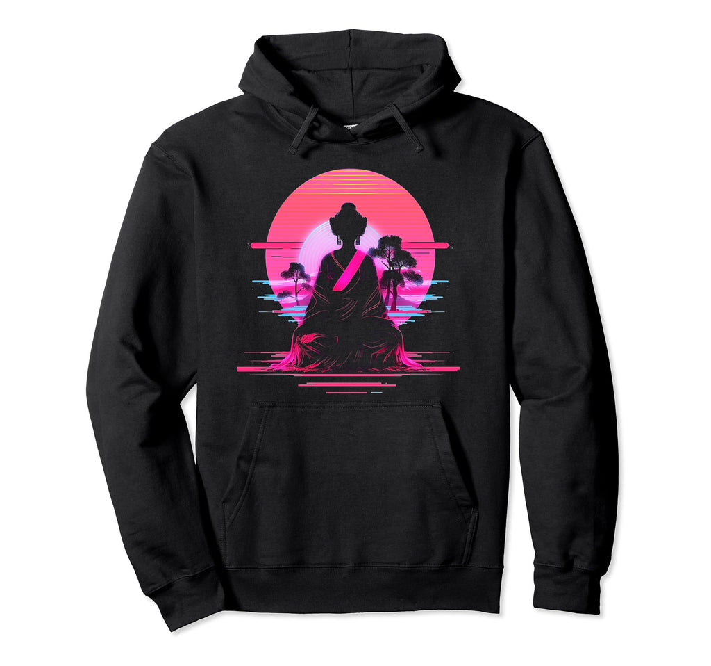 Vaporwave Geisha 80S Synthwave 25 Hoodie - Aesthetic Graphic Men Women - T-Shirt, Sweatshirt, Hoodie