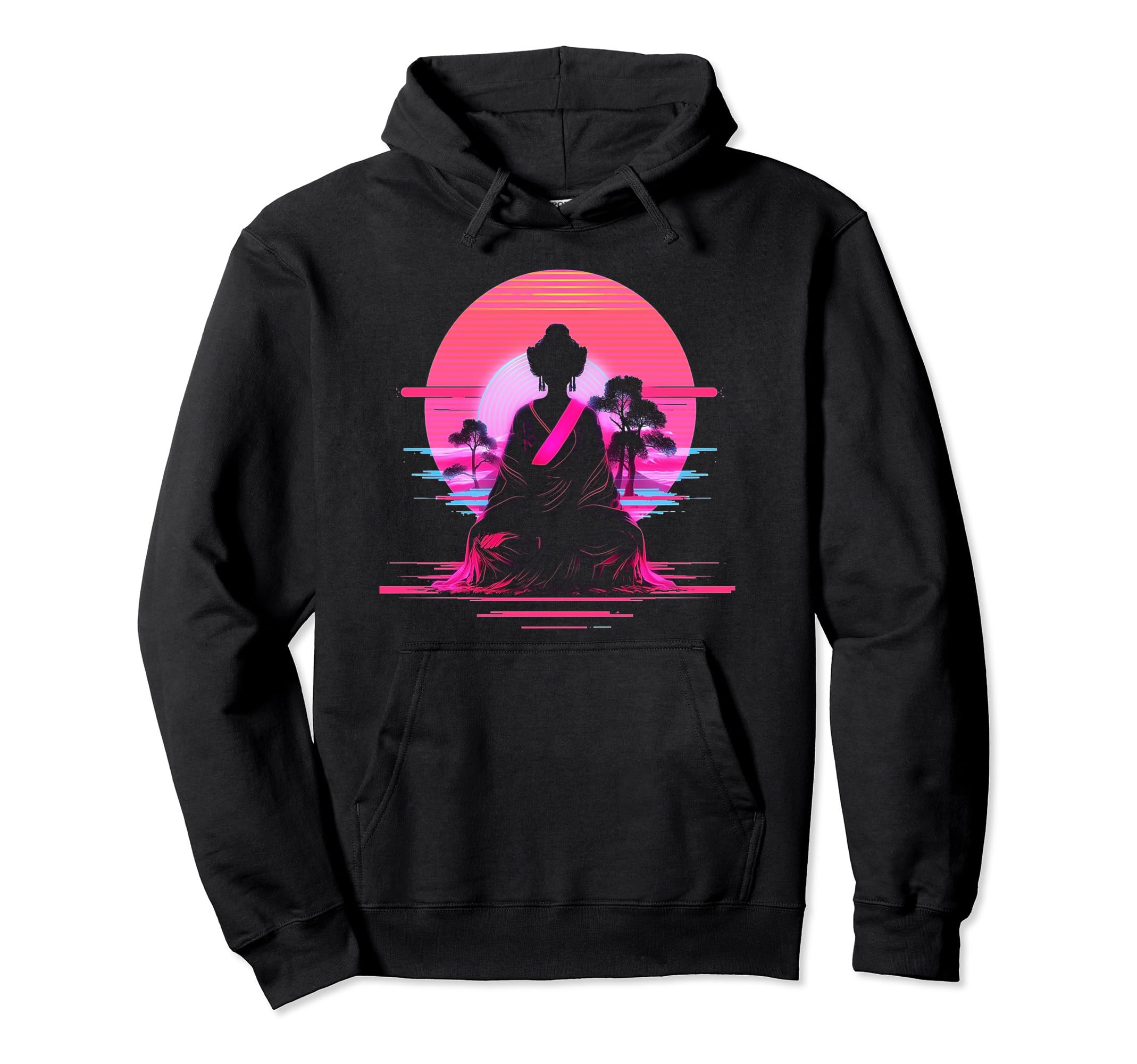 Vaporwave Geisha 80S Synthwave 25 Hoodie - Aesthetic Graphic Men Women - T-Shirt, Sweatshirt, Hoodie
