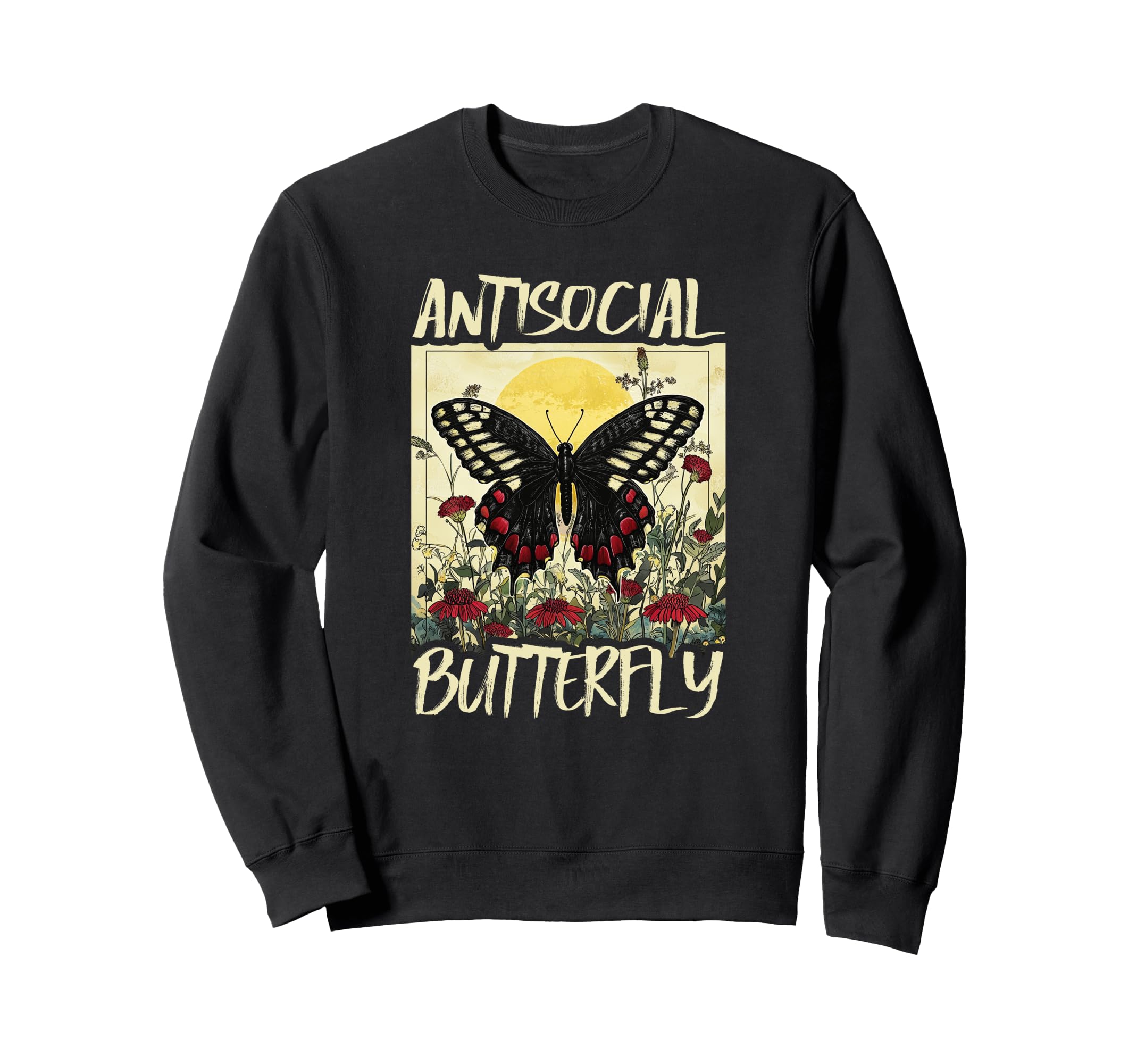 Antisocial Butterfly Gift Sweatshirt - Minimalist Print Unisex - T-Shirt, Sweatshirt, Hoodie