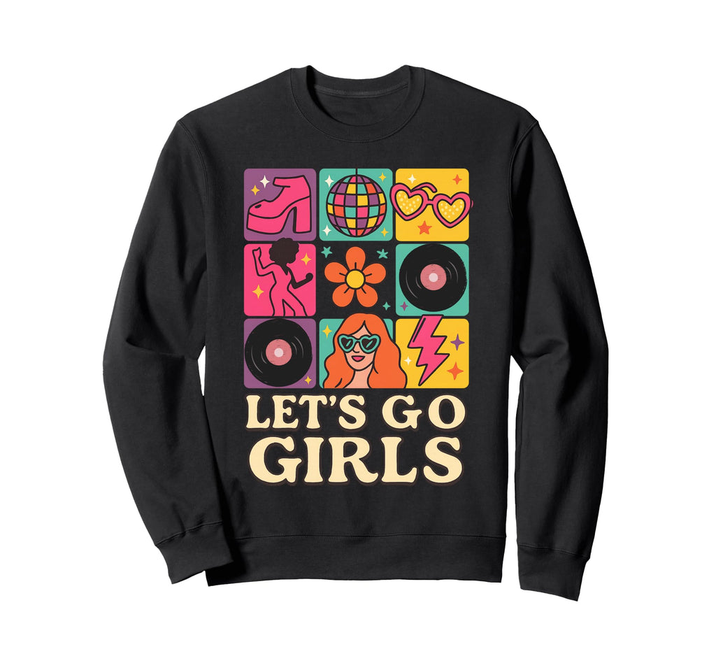 90S Disco Ball Aesthetic Lets Sweatshirt - Casual Everyday Wear Men Women - T-Shirt, Sweatshirt, Hoodie
