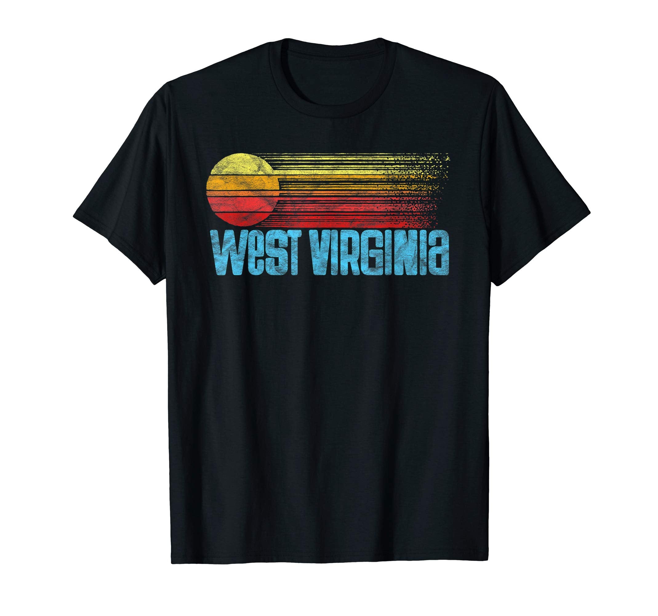 West Virginia Distressed Sun T-Shirt - Fun Novelty Design for Adults - T-Shirt, Sweatshirt, Hoodie