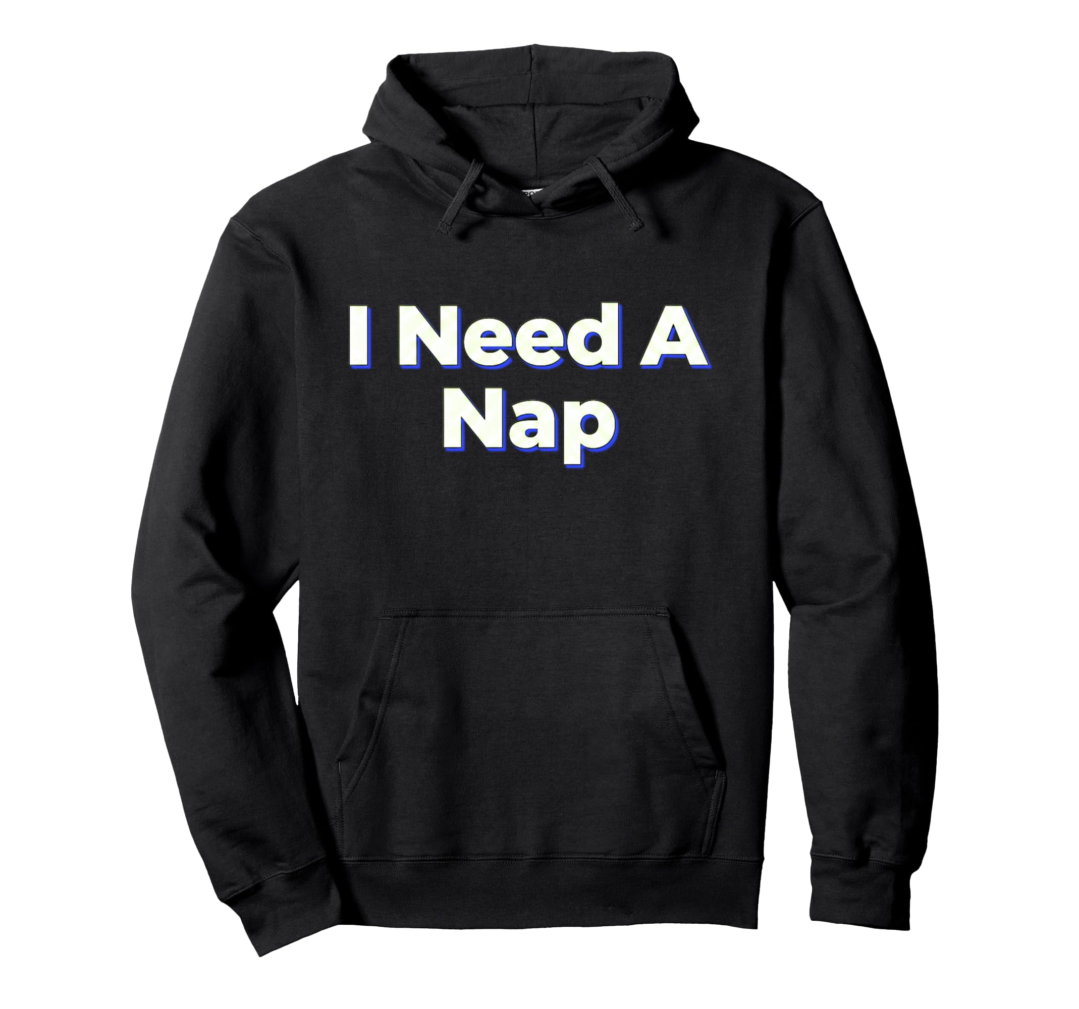 Funny Tired Sleepy Aesthetic Blue Hoodie - Fun Novelty Design for Adults - T-Shirt, Sweatshirt, Hoodie