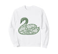 Floral Swan Silhouette Woodcut Sweatshirt - Streetwear Style for Adults - T-Shirt, Sweatshirt, Hoodie