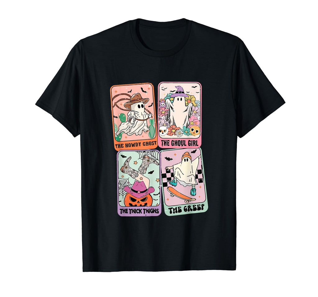 Halloween Western Cowboy Ghost Tarot T-Shirt - Graphic Print Men Women - T-Shirt, Sweatshirt, Hoodie