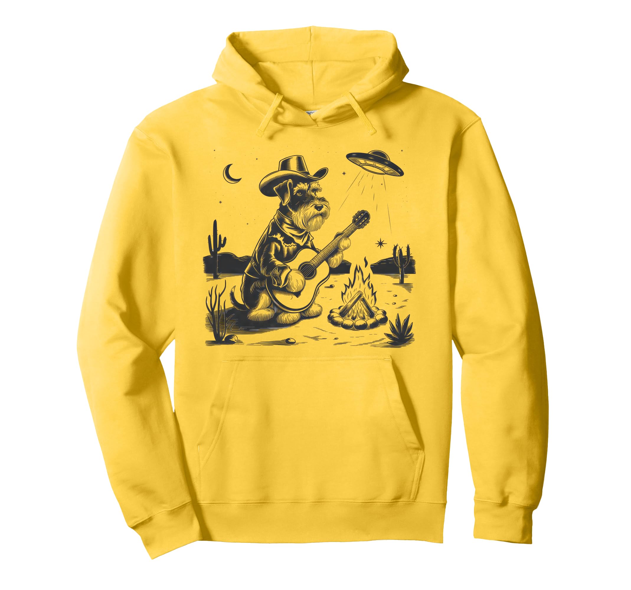 Schnauzer Schnauzer Ufo Western Hoodie - Custom Art Print Men Women - T-Shirt, Sweatshirt, Hoodie