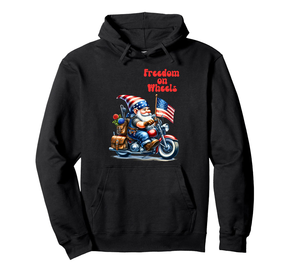 American Patriotic Biker Gnomes Hoodie - Unique Graphic Men Women - T-Shirt, Sweatshirt, Hoodie