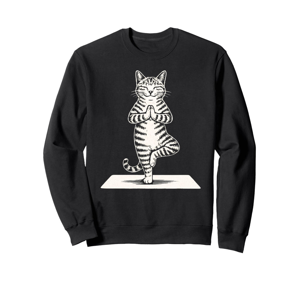 Yoga Cat Pose Feline Meditation Zen Sweatshirt - Novelty Apparel Unisex - T-Shirt, Sweatshirt, Hoodie