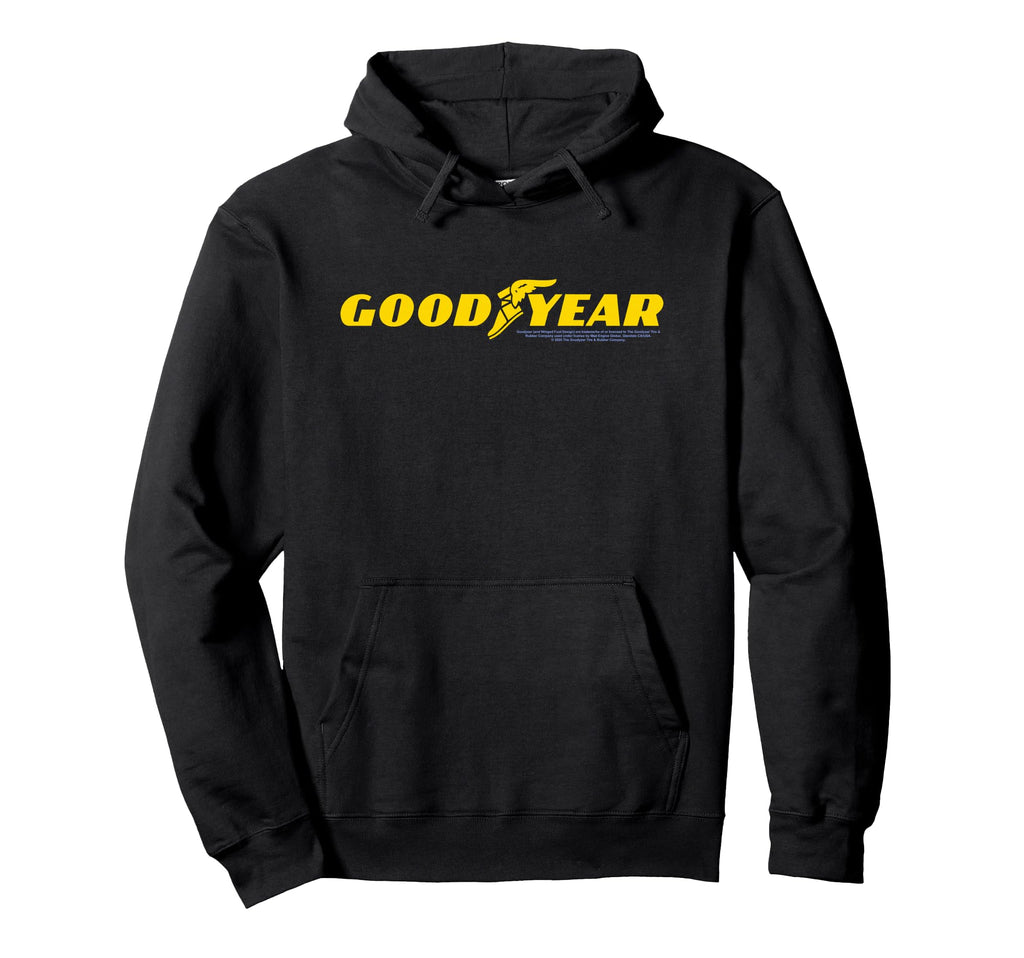 Goodyear Yellow Text Logo Hoodie - Trendy Graphic for Adults - T-Shirt, Sweatshirt, Hoodie