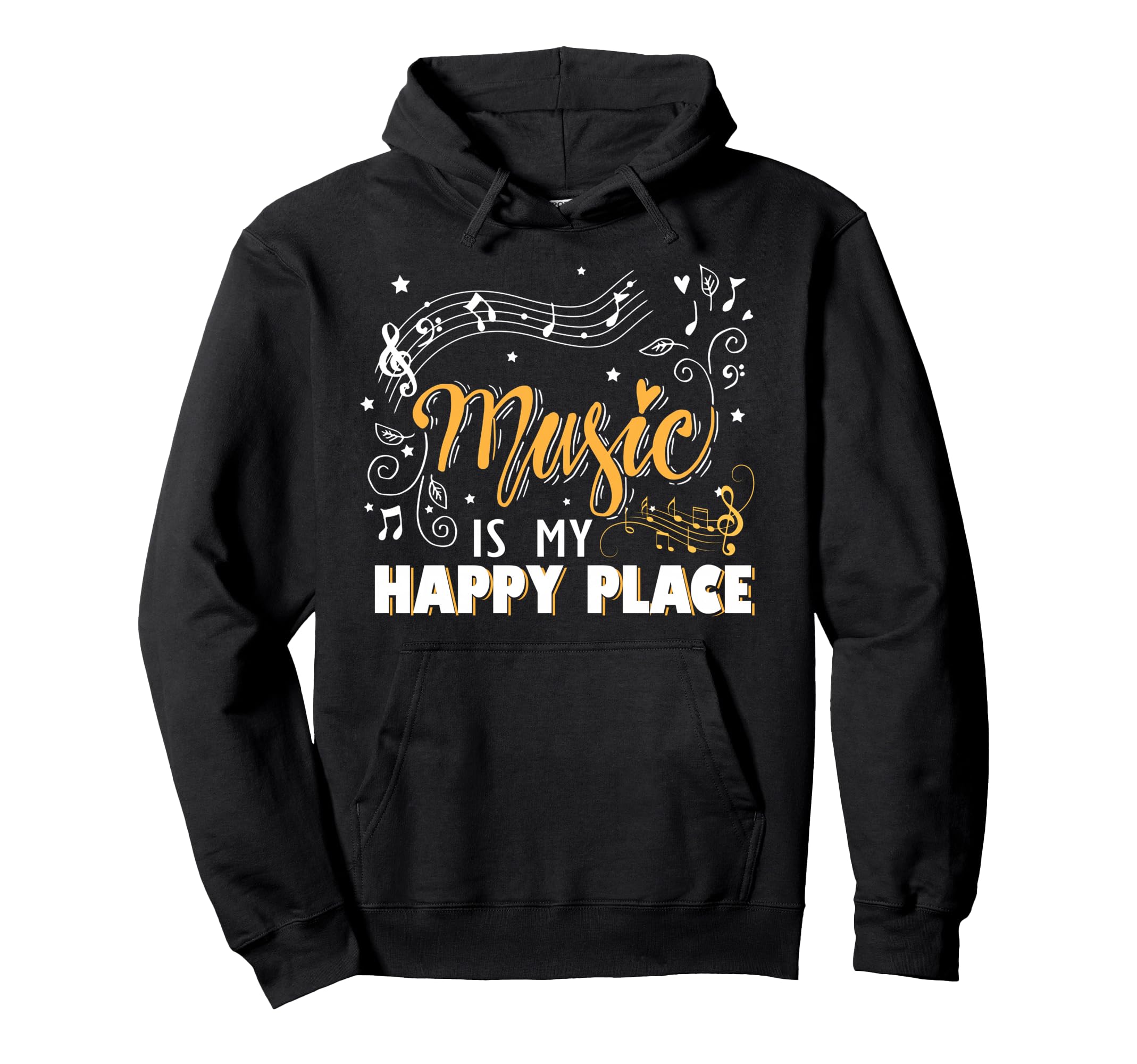 Music Is My Happy Place Gift Musician Hoodie - Aesthetic Graphic Men Women - T-Shirt, Sweatshirt, Hoodie