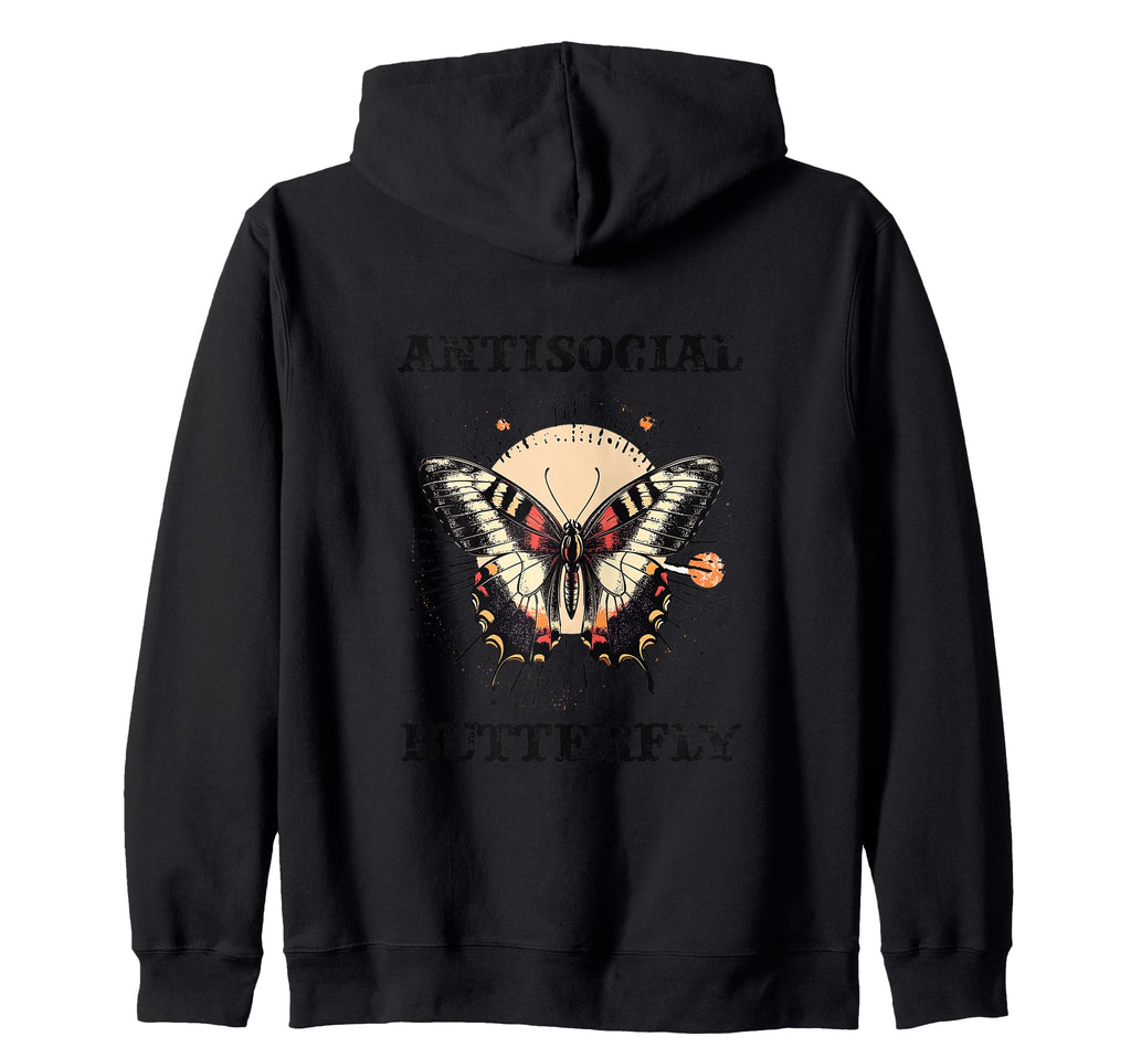 Antisocial Butterfly Gift Sweatshirt - Trendy Graphic for Adults - T-Shirt, Sweatshirt, Hoodie