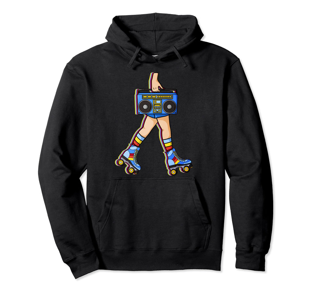 Roller Skates Boombox Disco Ghetto Skating Hoodie - Custom Art Print Unisex - T-Shirt, Sweatshirt, Hoodie