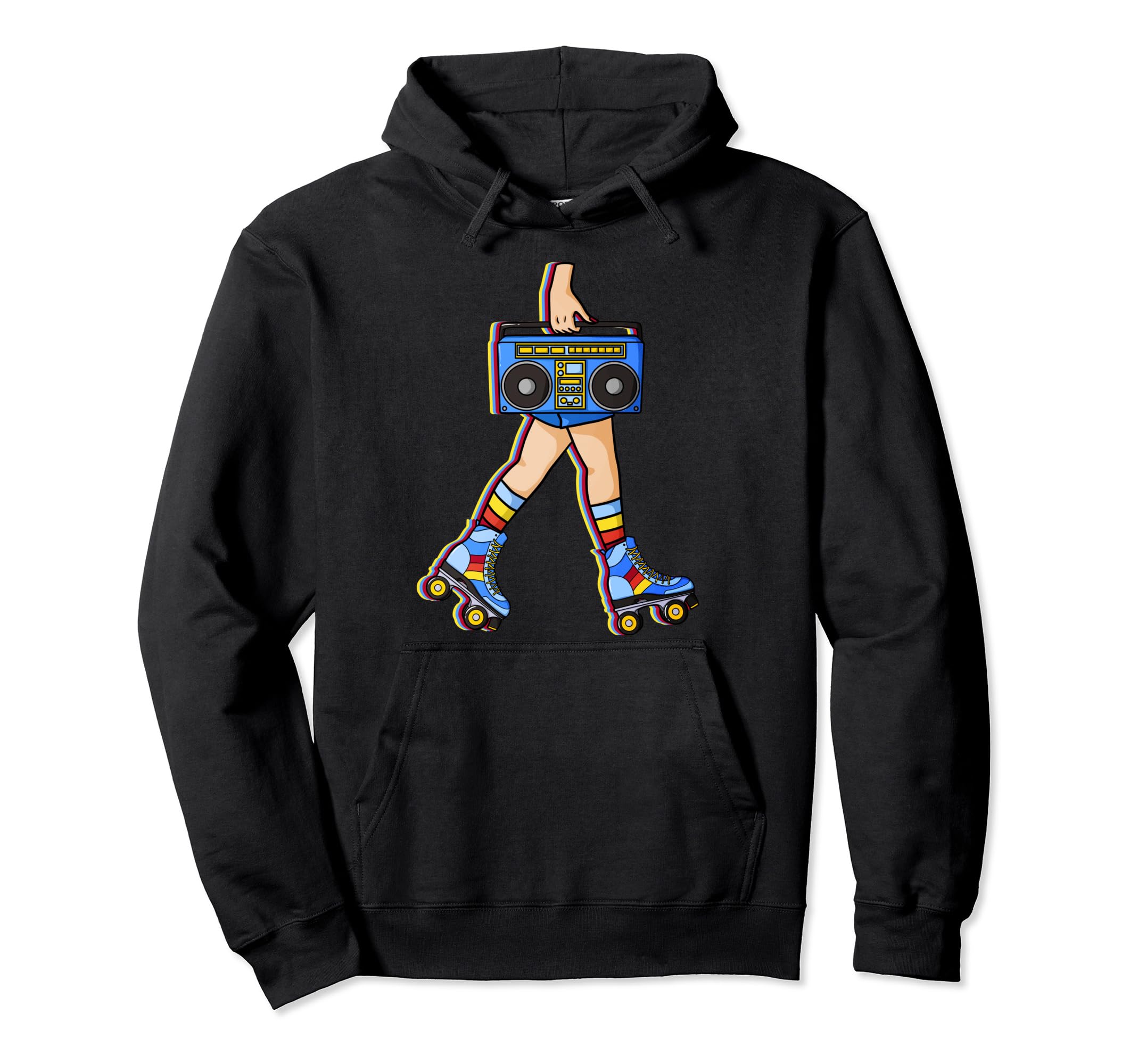 Roller Skates Boombox Disco Ghetto Skating Hoodie - Custom Art Print Unisex - T-Shirt, Sweatshirt, Hoodie