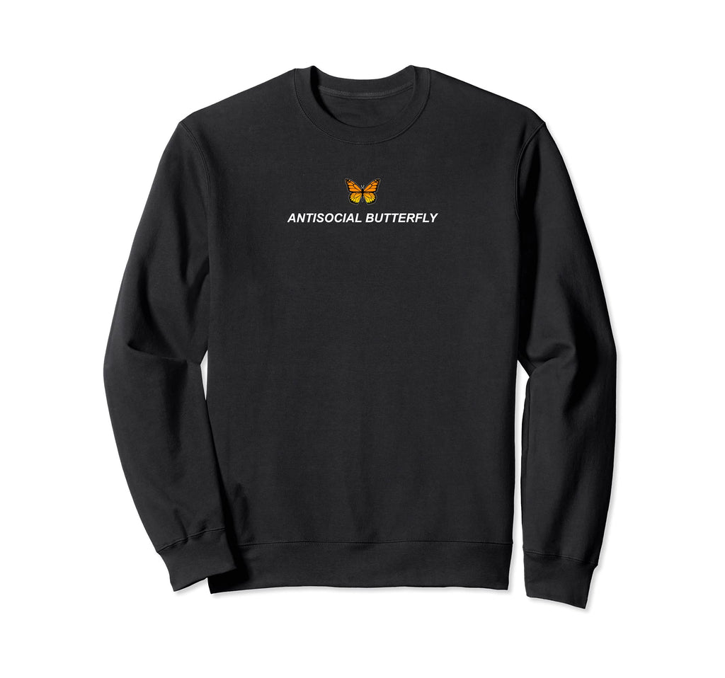 Antisocial Butterfly Sweatshirt - Casual Everyday Wear for Adults - T-Shirt, Sweatshirt, Hoodie