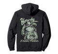 Western Cowboy Frog Howdy Pardner Hoodie - Unique Graphic for Adults - T-Shirt, Sweatshirt, Hoodie