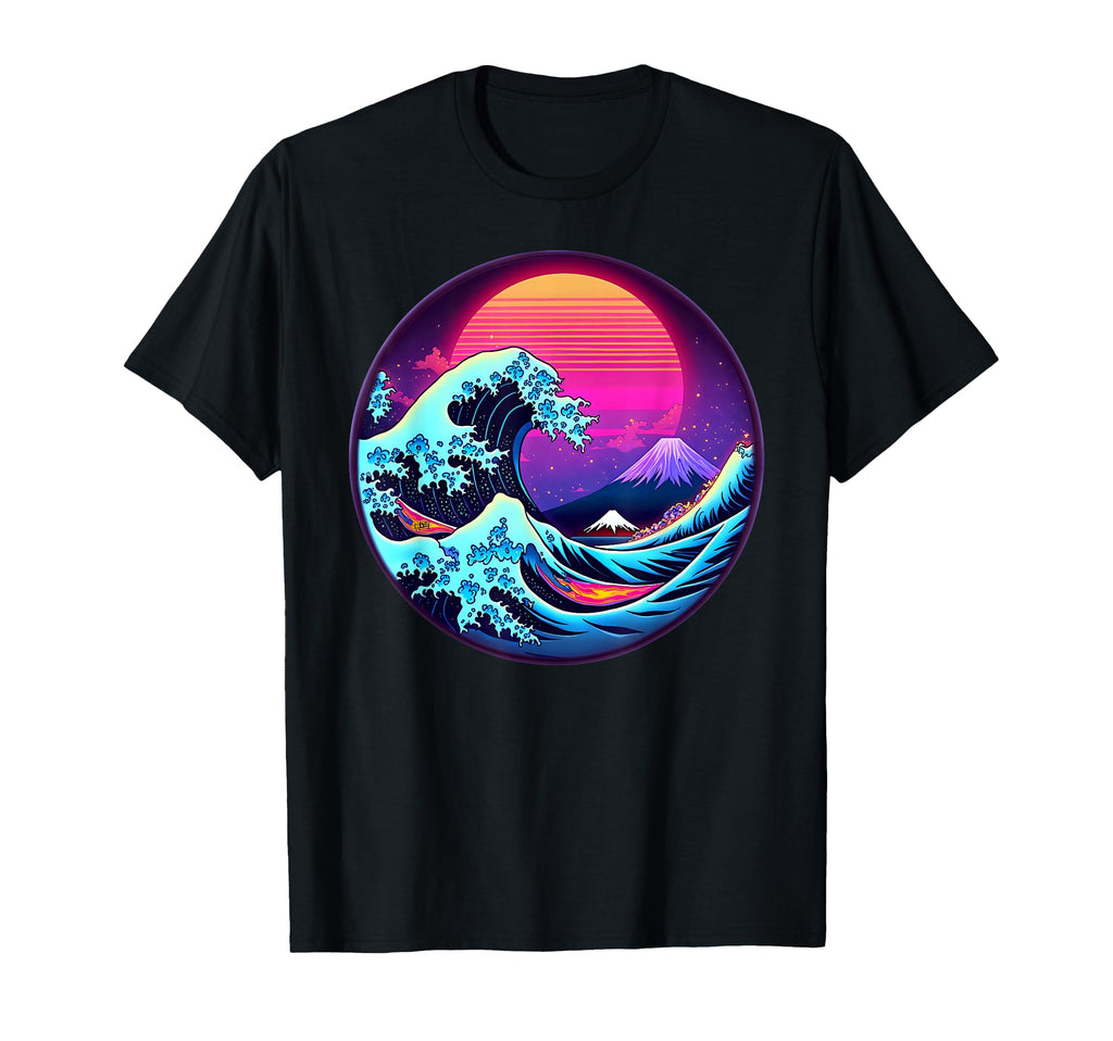 90S Vaporwave Aesthetic Great Wave Off T-Shirt - Minimalist Print Unisex - T-Shirt, Sweatshirt, Hoodie