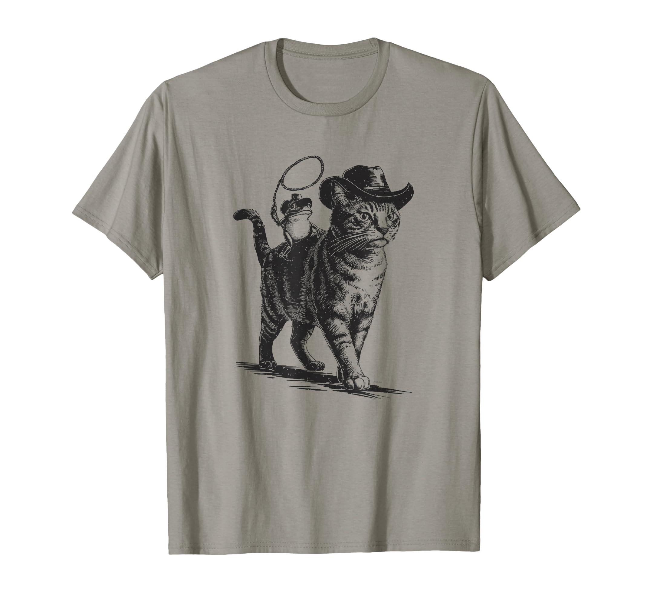 Cowboy Cat And Frog Western Theme 90S T-Shirt - Streetwear Style Unisex - T-Shirt, Sweatshirt, Hoodie