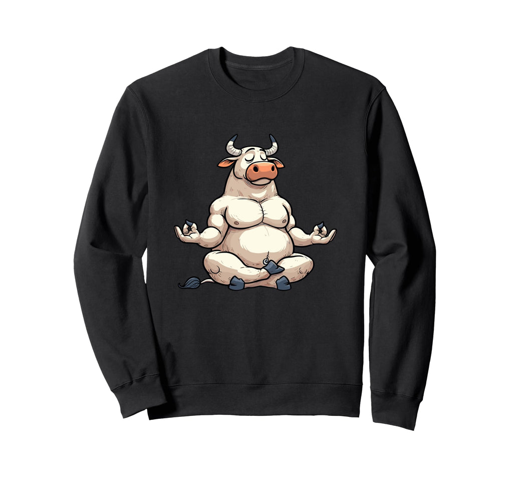 Meditation Bull Yoga Pose Sweatshirt - Streetwear Style for Adults - T-Shirt, Sweatshirt, Hoodie