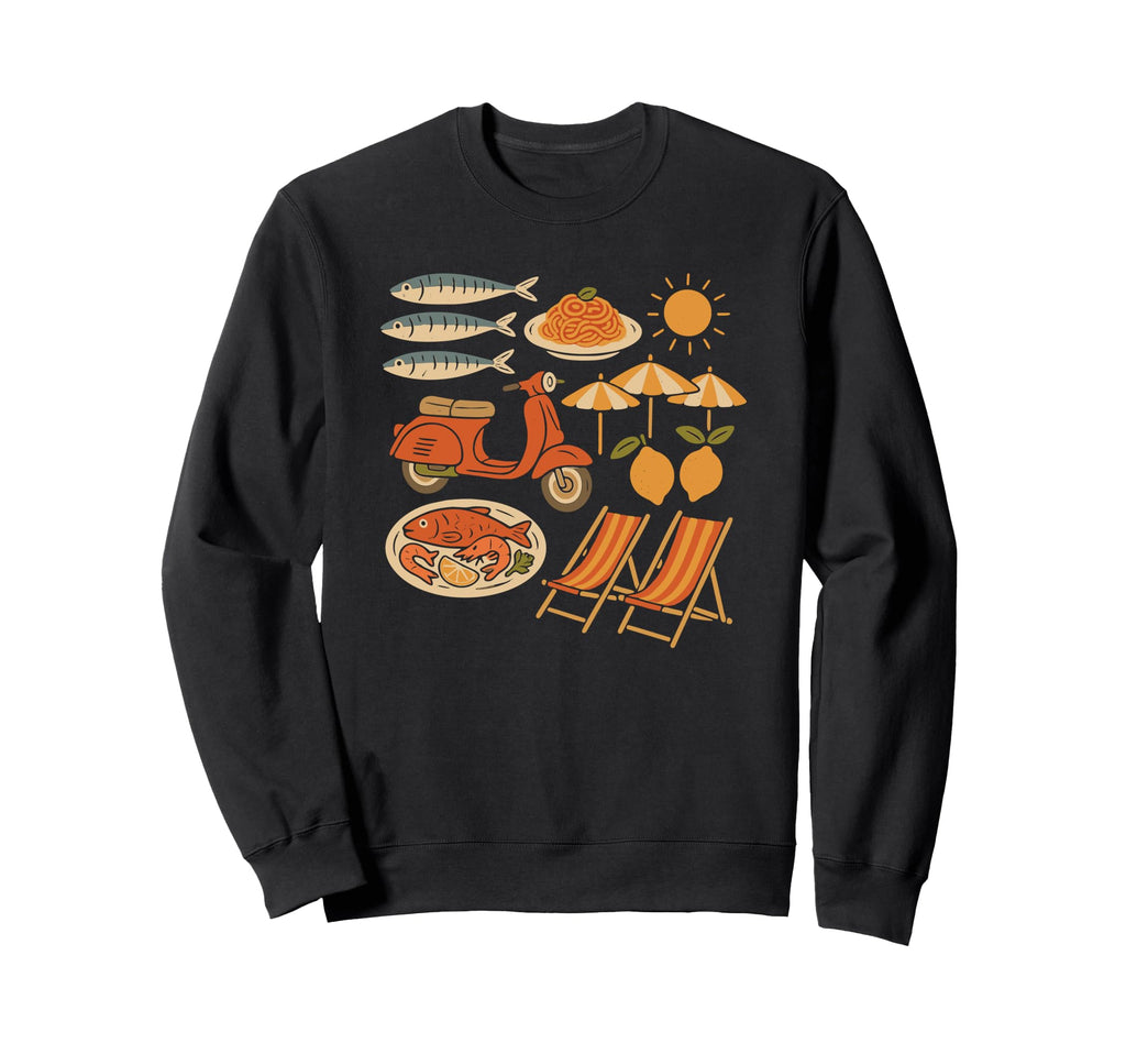 Italian Summer Sardines Sketch Sweatshirt - Streetwear Style for Adults - T-Shirt, Sweatshirt, Hoodie