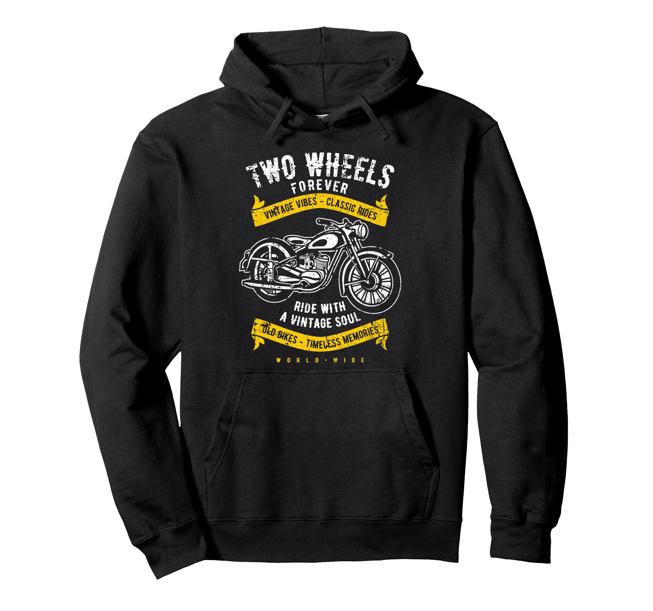 Two Wheels Forever Motorcycle Hoodie - Custom Art Print Unisex - T-Shirt, Sweatshirt, Hoodie