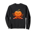 Meditation Pumpkin Yoga Pose Sweatshirt - Aesthetic Graphic for Adults - T-Shirt, Sweatshirt, Hoodie