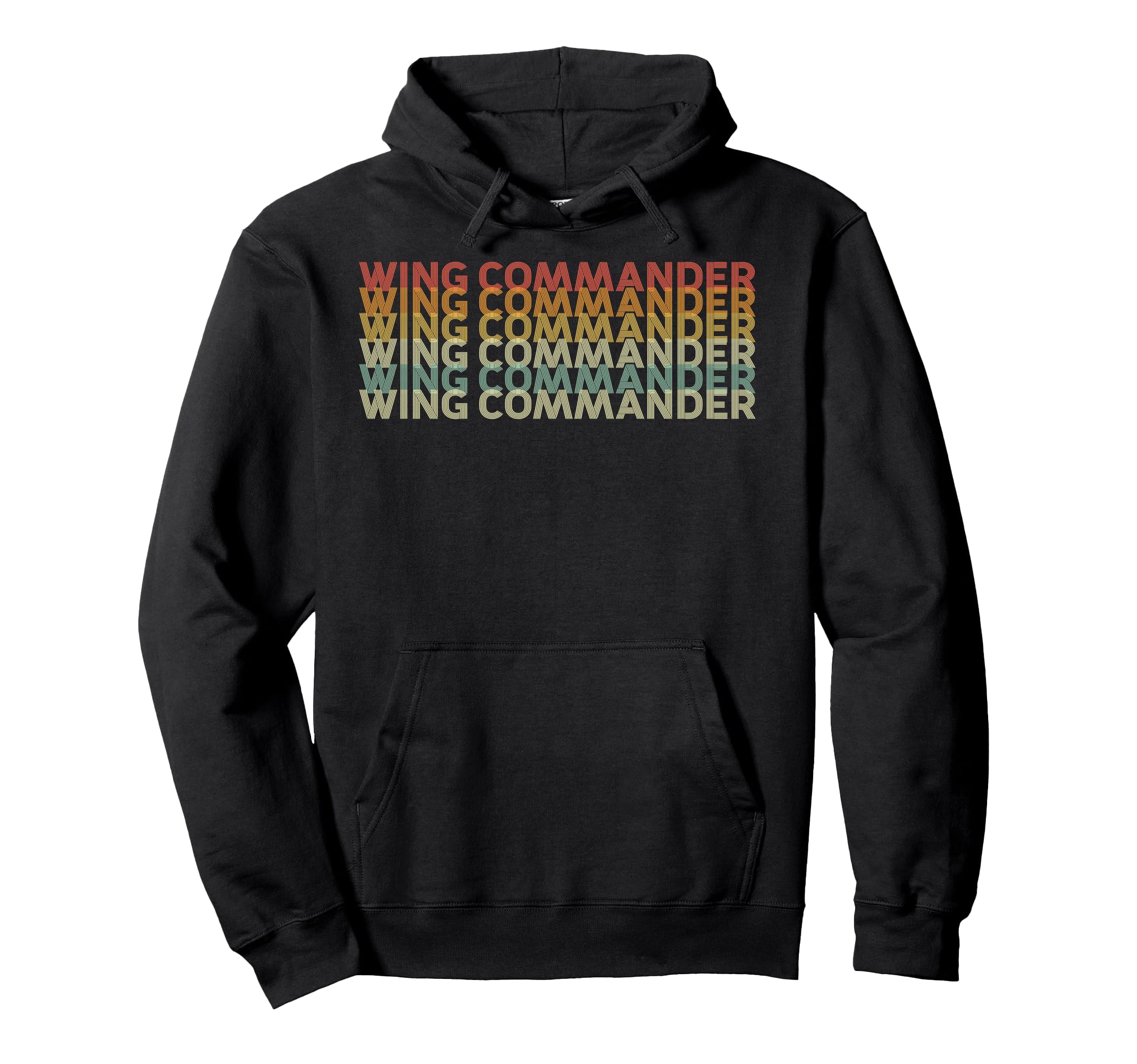 70S Wing Commander Job Title Hoodie - Trendy Graphic for Adults - T-Shirt, Sweatshirt, Hoodie