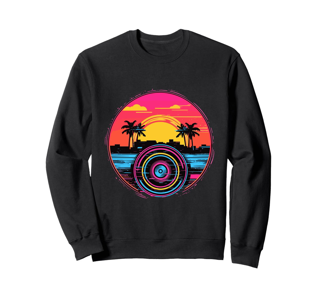 Vinyl Record Vaporwave Turntable Music Sweatshirt - Graphic Print Men Women - T-Shirt, Sweatshirt, Hoodie