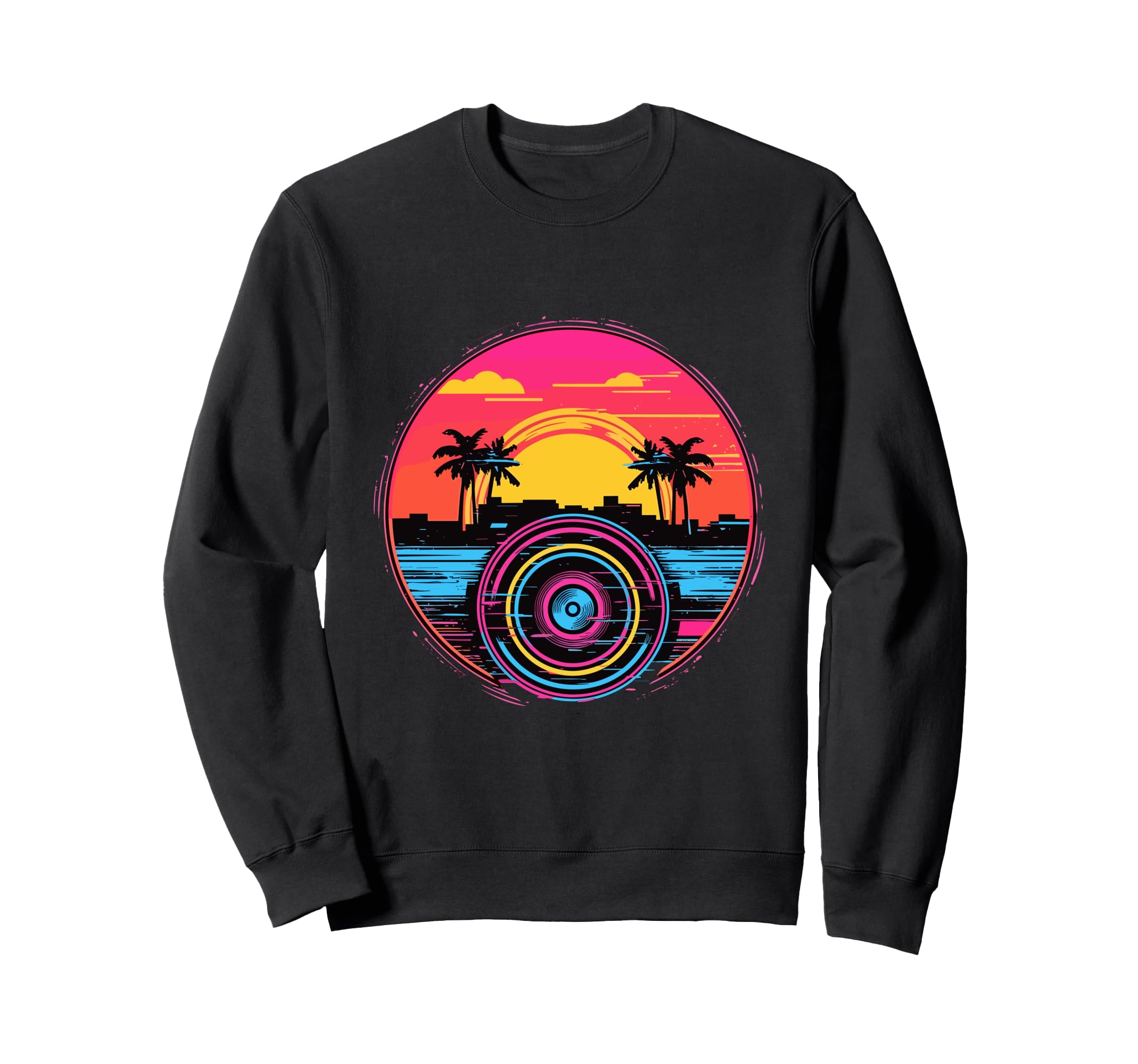 Vinyl Record Vaporwave Turntable Music Sweatshirt - Graphic Print Men Women - T-Shirt, Sweatshirt, Hoodie