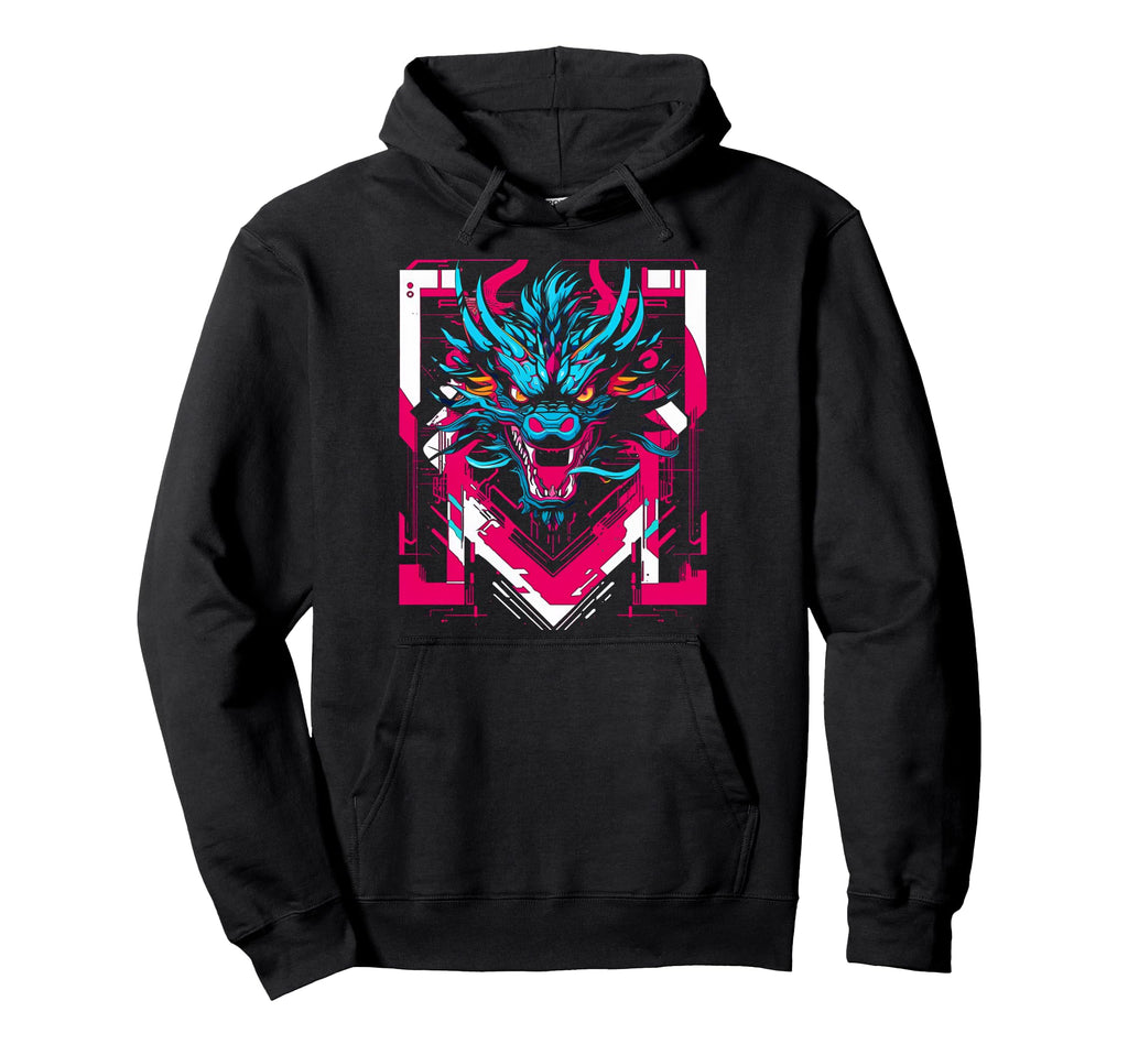 Cyberpunk Dragon Futuristic Anime Outrun Hoodie - Novelty Apparel Unisex - T-Shirt, Sweatshirt, Hoodie