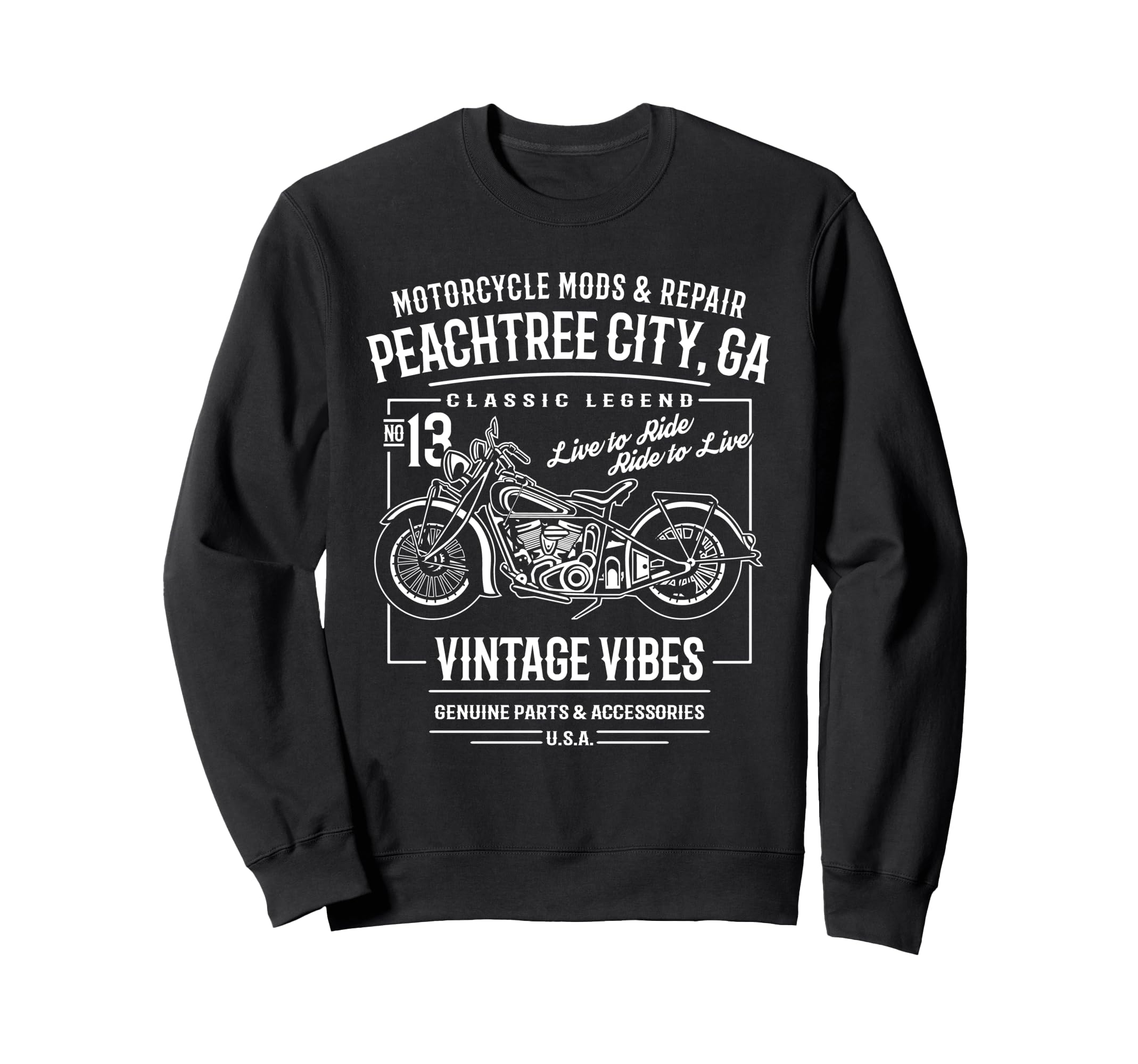 Peachtree City Ga Usa Motorcycle Sweatshirt - Graphic Print Unisex - T-Shirt, Sweatshirt, Hoodie