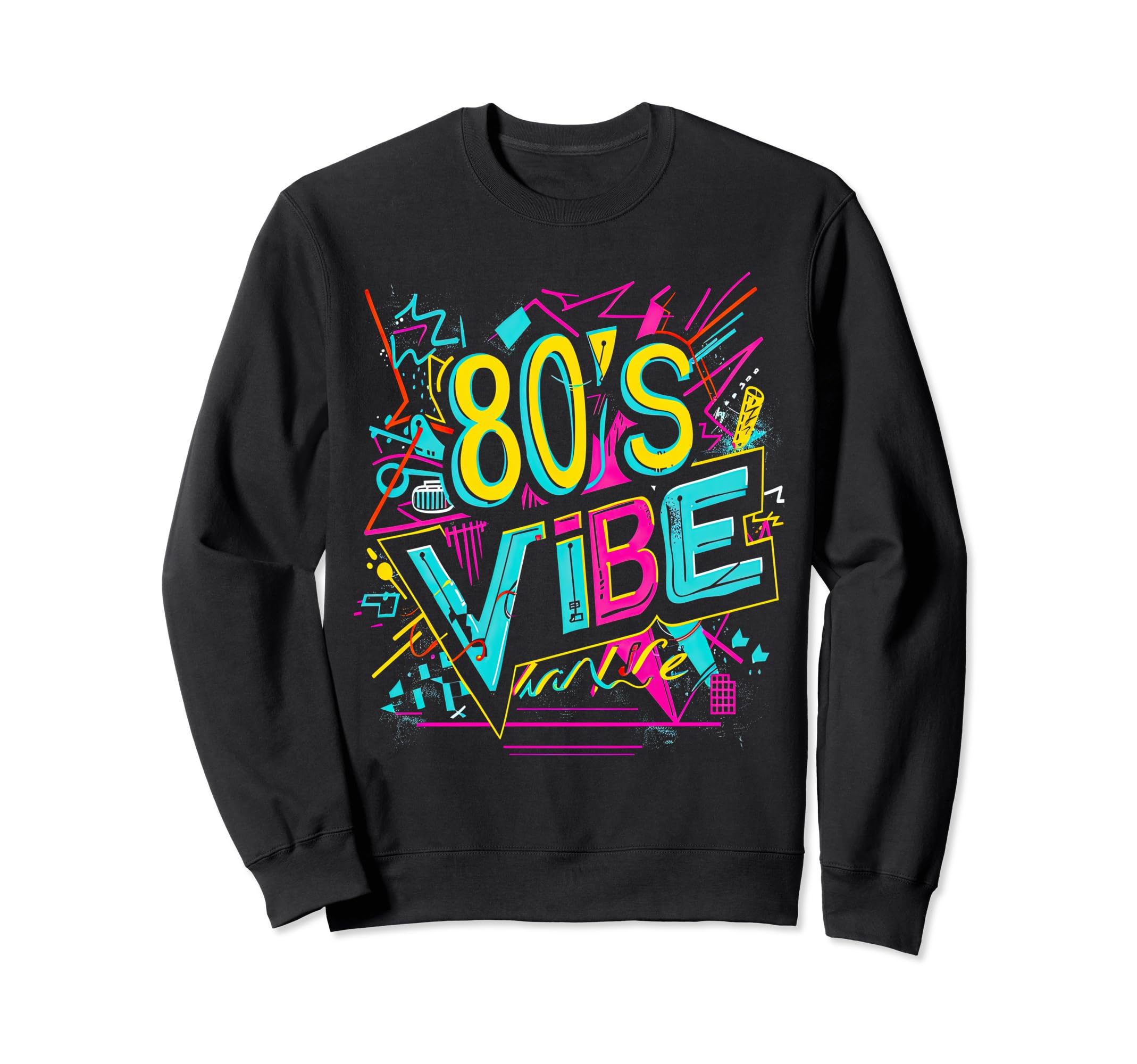 80S Vibe Party Costume Synthwave Sweatshirt - Minimalist Print for Adults - T-Shirt, Sweatshirt, Hoodie